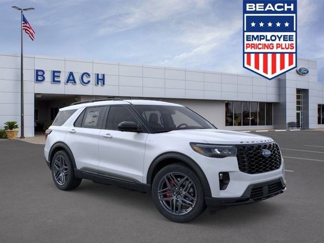 Space White Metallic 2026 Ford Explorer SUV / Crossover All-Wheel Drive Automatic