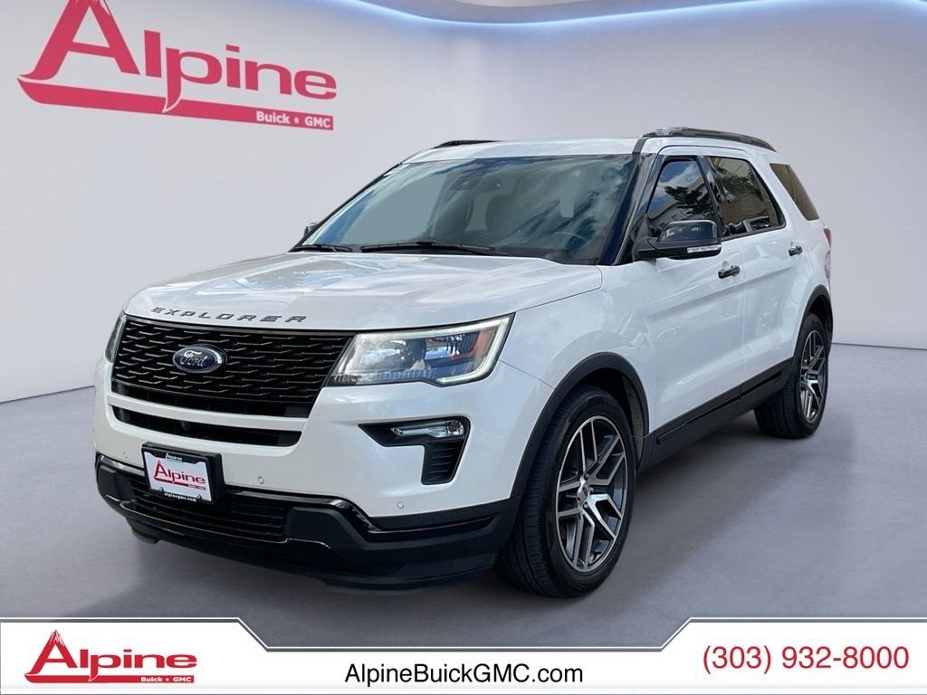 White 2019 Ford Explorer SUV / Crossover All-Wheel Drive 