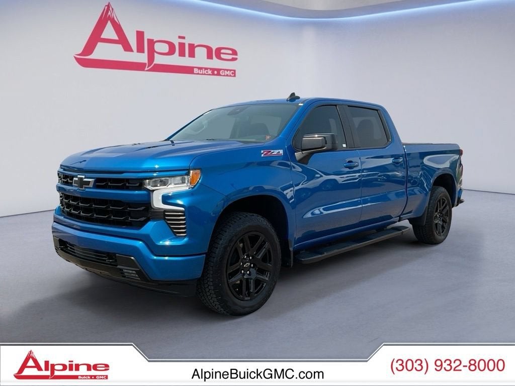Glacier Blue Metallic 2024 Chevrolet Silverado 1500 Pickup Truck Four-Wheel Drive Automatic