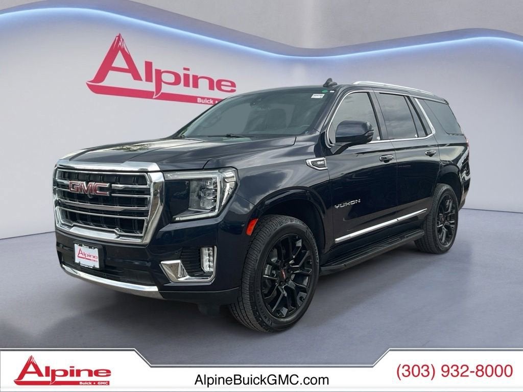 Midnight Blue Metallic 2022 GMC Yukon SLT 4WD SUV / Crossover Four-Wheel Drive Automatic