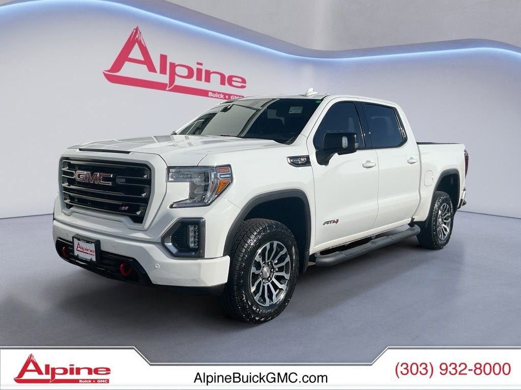 Summit White 2021 GMC Sierra 1500 AT4 Crew Cab 4WD Pickup Truck Four-Wheel Drive Automatic