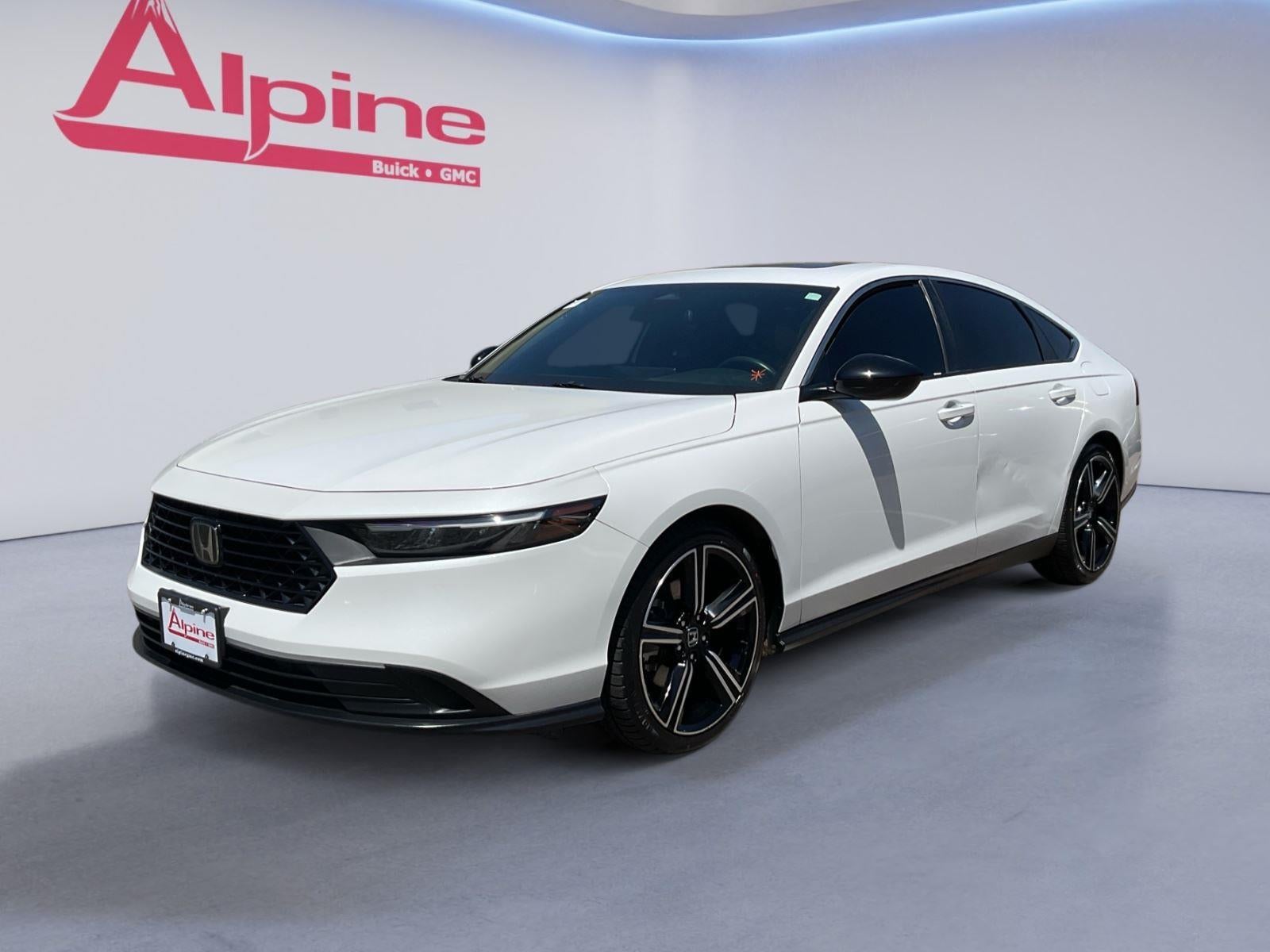 White 2023 Honda Accord Hybrid Sedan Front-Wheel Drive 