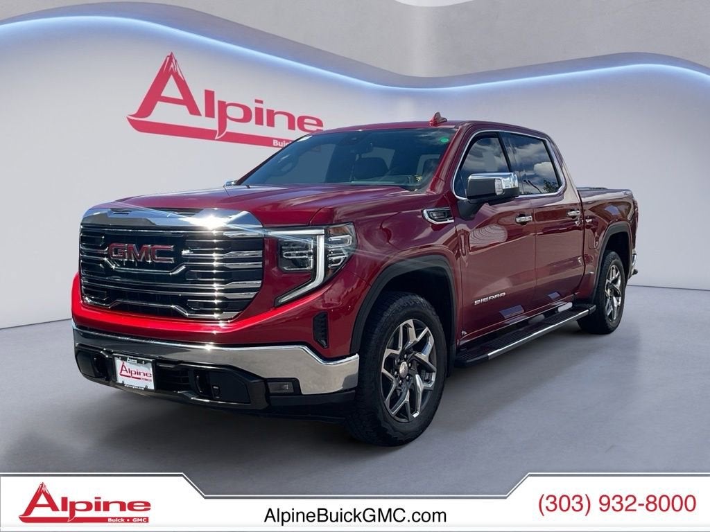 Volcanic Red Tintcoat 2024 GMC Sierra 1500 SLT Crew Cab 4WD Pickup Truck Four-Wheel Drive Automatic