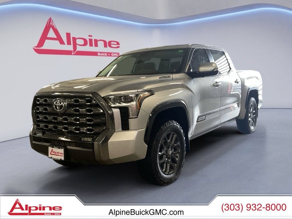 Silver 2025 Toyota Tundra Hybrid Pickup Truck Four-Wheel Drive Automatic