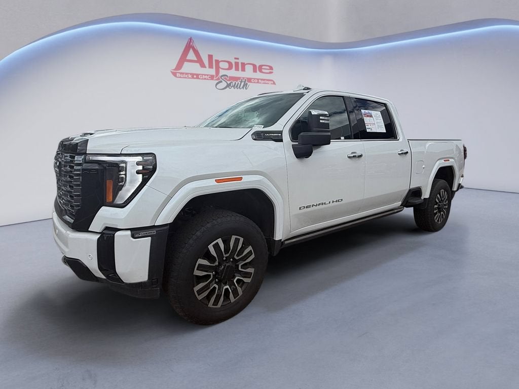 White Frost Tricoat 2025 GMC Sierra 3500HD Pickup Truck Four-Wheel Drive Automatic