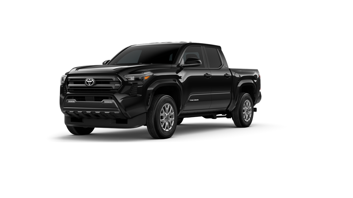 Black 2026 Toyota Tacoma SR5 Double Cab 4WD Pickup Truck Four-Wheel Drive 8-Speed Automatic