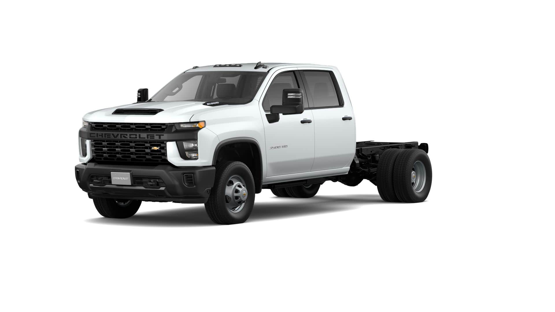 Summit White 2026 Chevrolet Silverado 3500HD Chassis Work Truck Crew Cab 4WD Pickup Truck Four-Wheel Drive Automatic