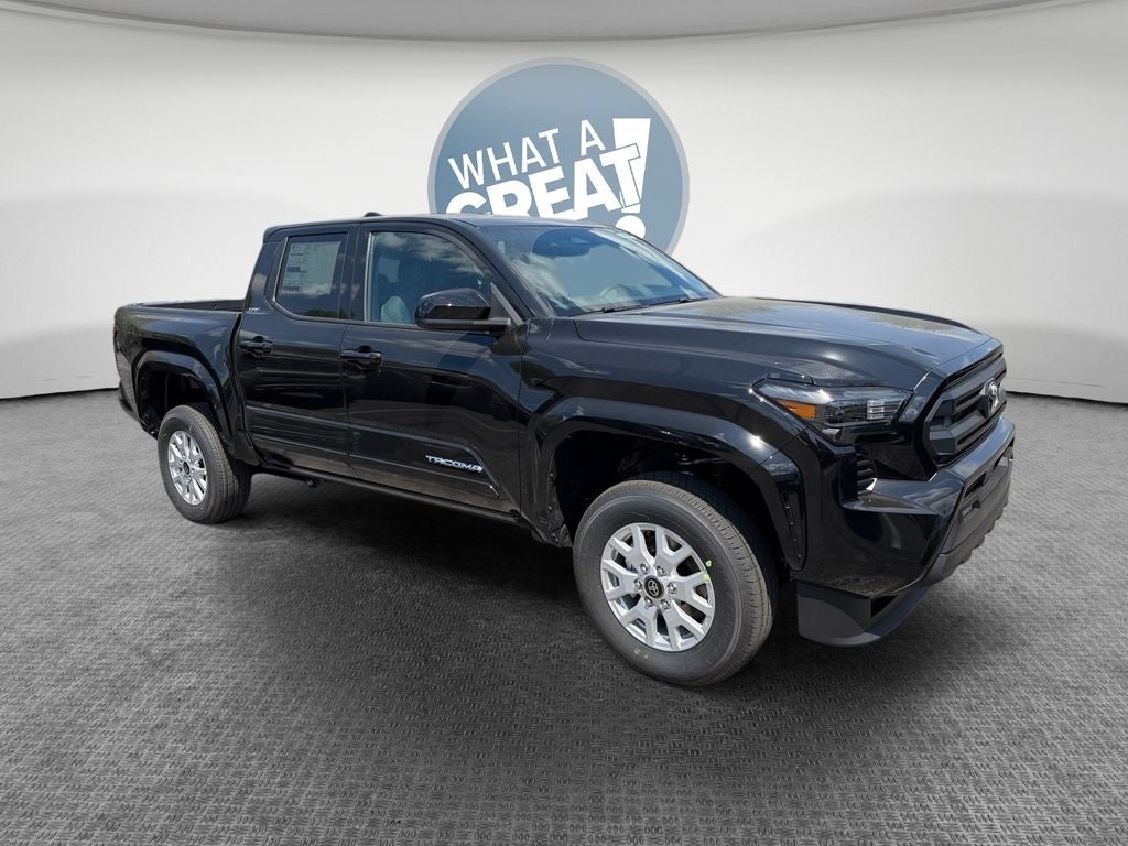 Black 2026 Toyota Tacoma SR5 Double Cab 4WD Pickup Truck Four-Wheel Drive 8-Speed Automatic
