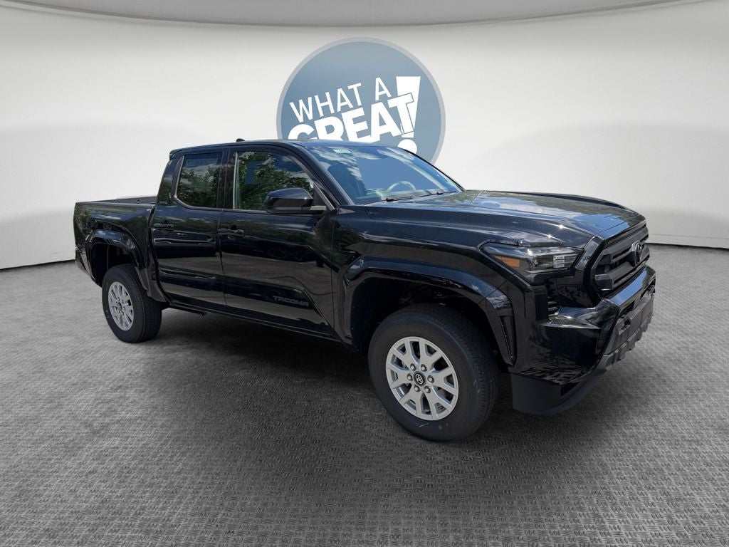 Black 2026 Toyota Tacoma SR5 Double Cab 4WD Pickup Truck Four-Wheel Drive 8-Speed Automatic