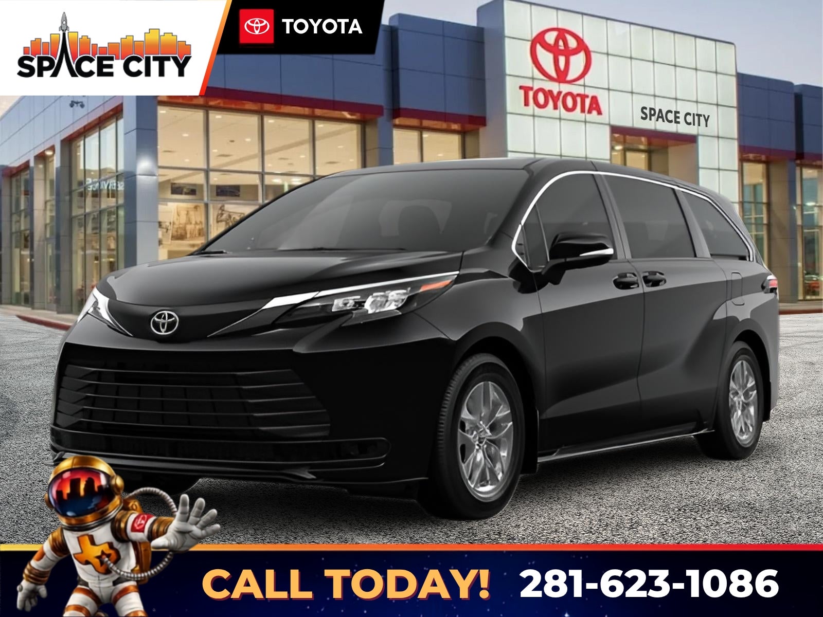 Midnight Black Metallic 2026 Toyota Sienna Minivan Front-Wheel Drive Continuously Variable Transmission