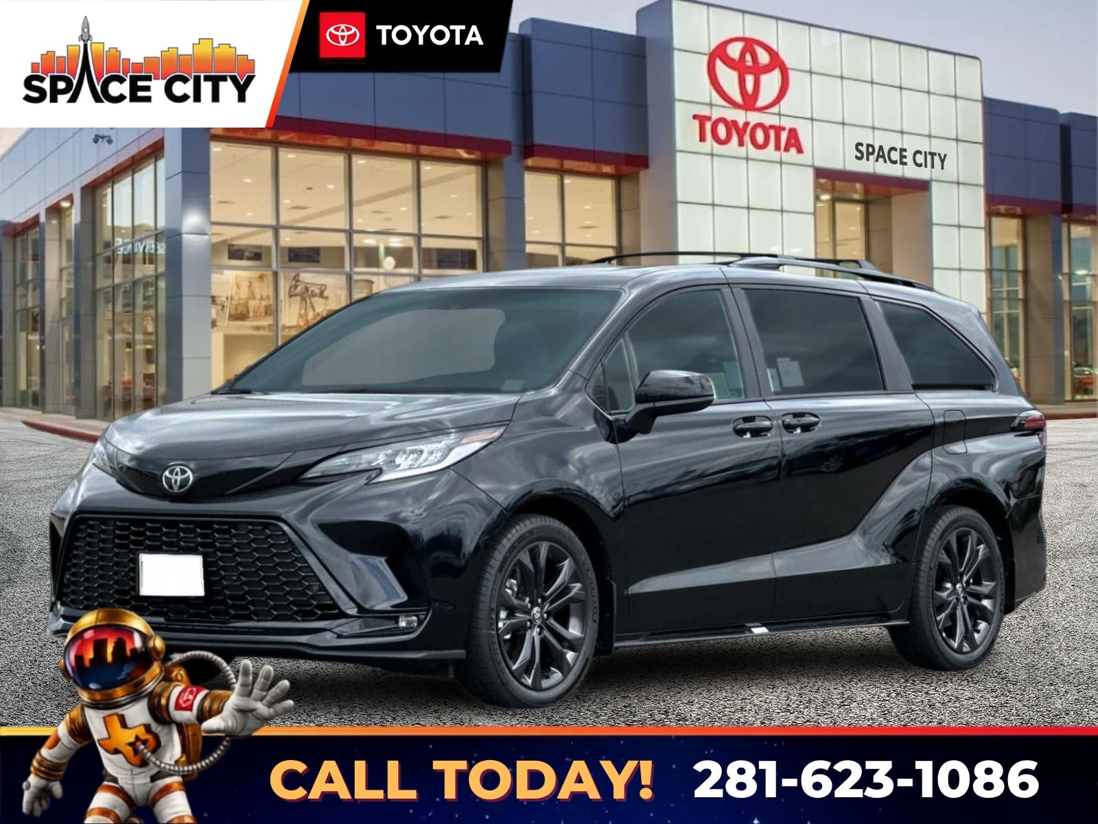 Midnight Black Metallic 2026 Toyota Sienna Minivan Front-Wheel Drive Continuously Variable Transmission