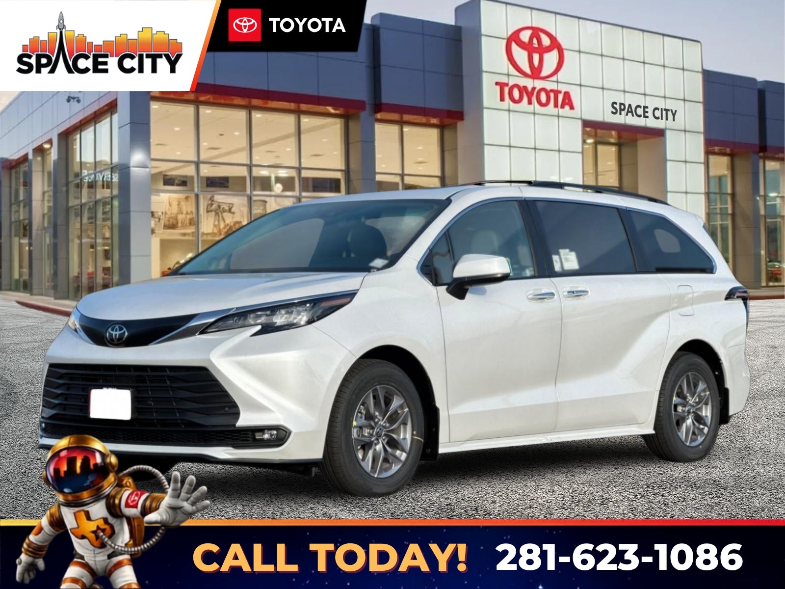 White (Wind Chill Pearl) 2026 Toyota Sienna Minivan Front-Wheel Drive Continuously Variable Transmission
