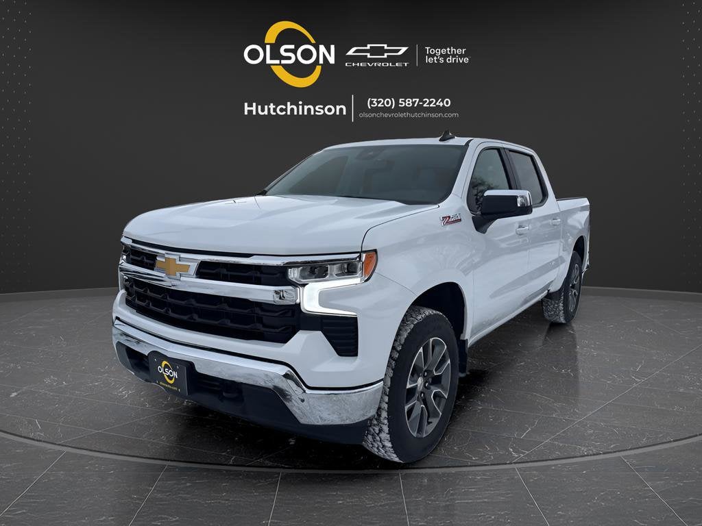 Summit White 2026 Chevrolet Silverado 1500 LT Crew Cab 4WD Pickup Truck Four-Wheel Drive Automatic