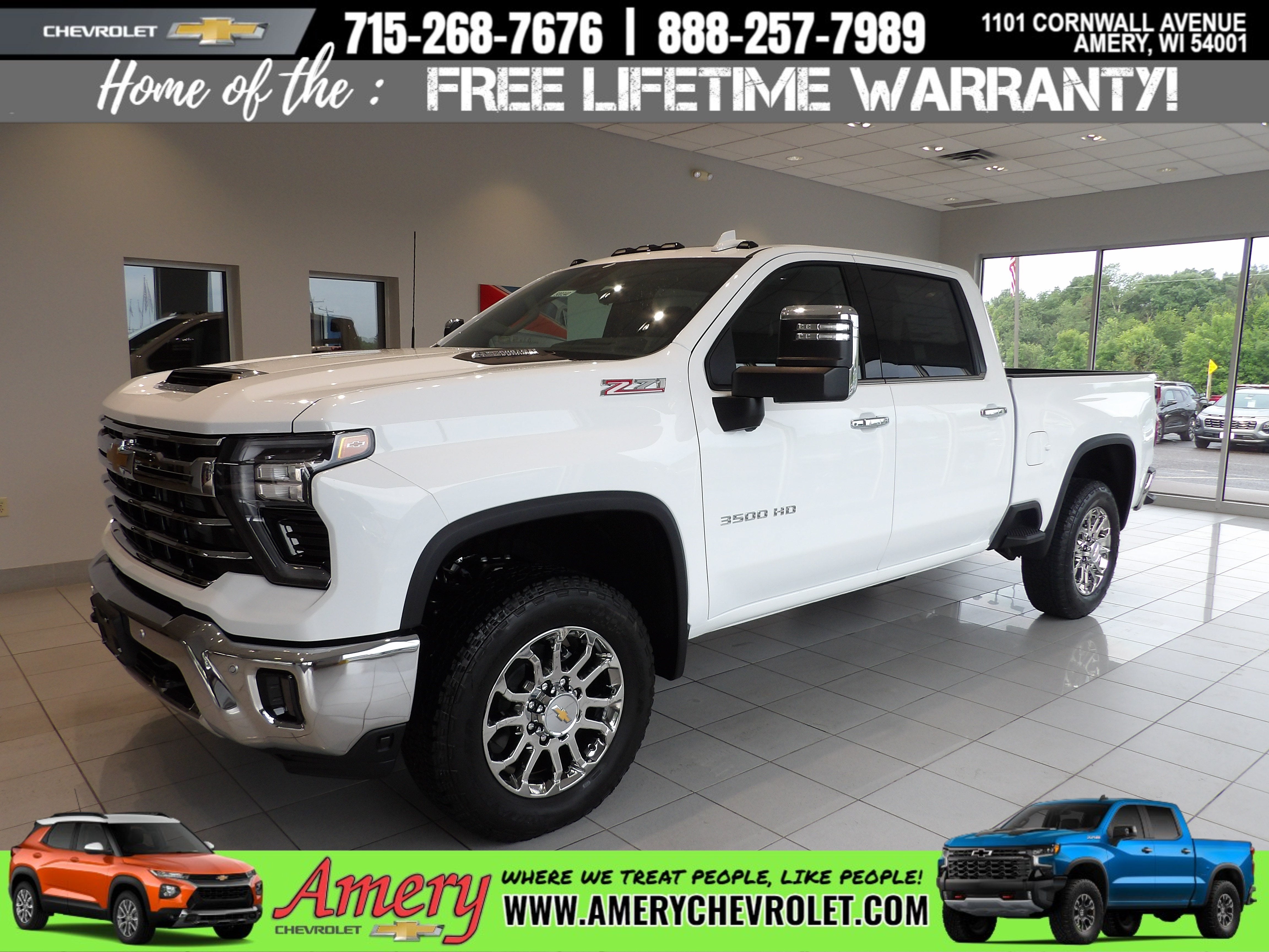 Summit White 2026 Chevrolet Silverado 3500HD Pickup Truck Four-Wheel Drive 10-Speed Automatic