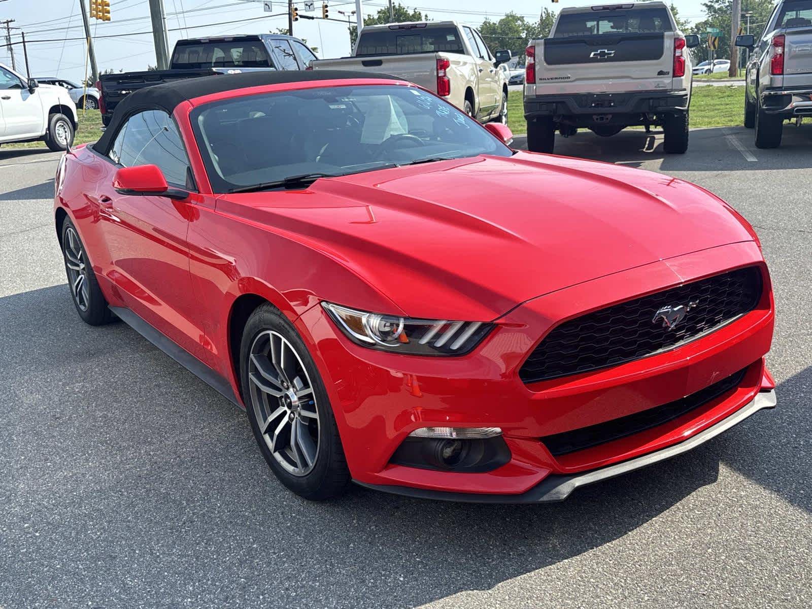 Race Red 2015 Ford Mustang EcoBoost Premium Convertible RWD Convertible Rear-Wheel Drive 