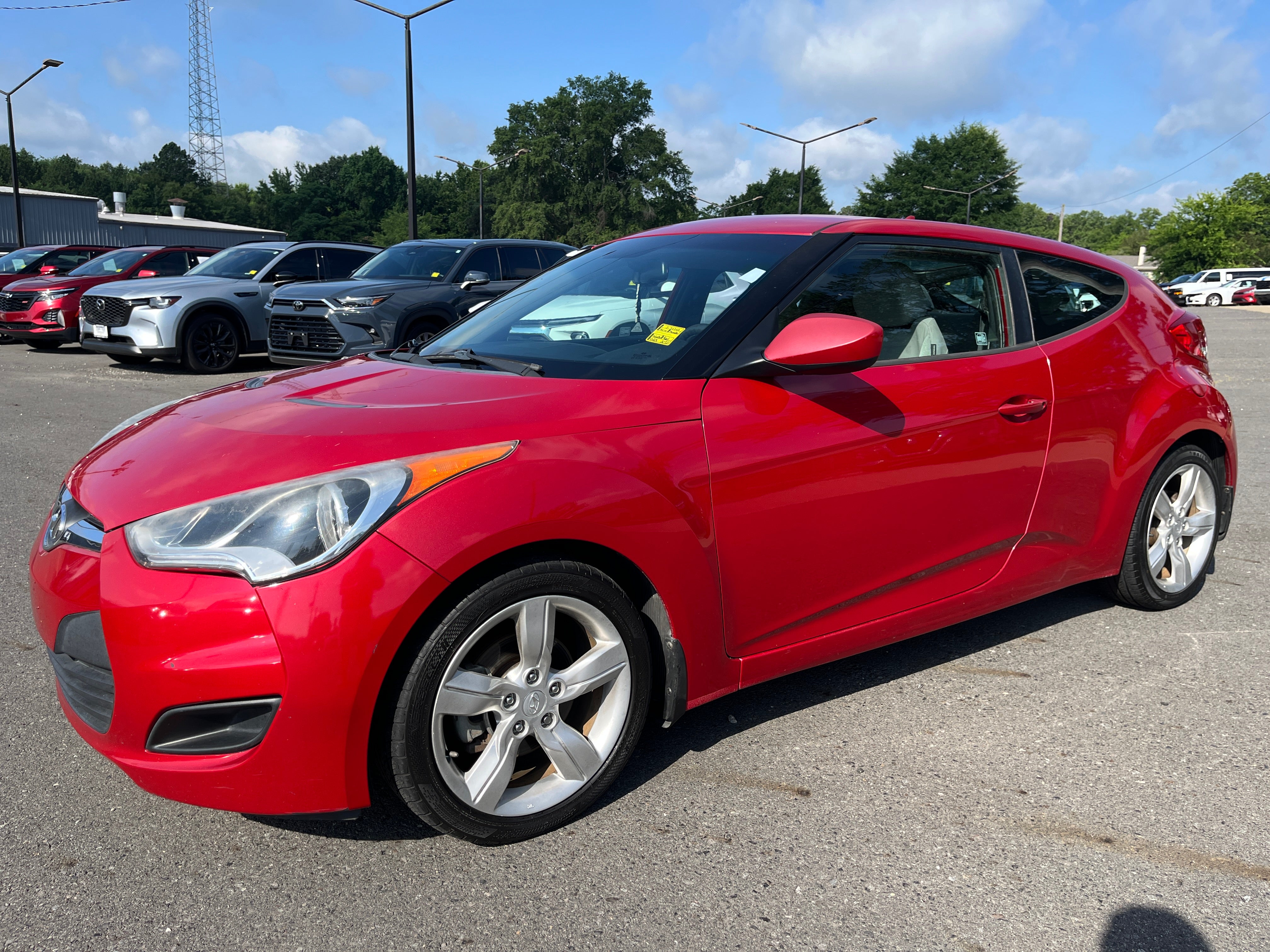 Red 2014 Hyundai Veloster Coupe Front-Wheel Drive Automatic