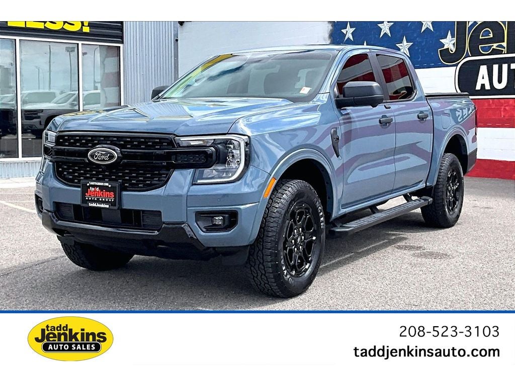Blue (Azure Gray Metallic Tri-Coat) 2025 Ford Ranger XLT SuperCrew 4WD Pickup Truck Four-Wheel Drive Automatic