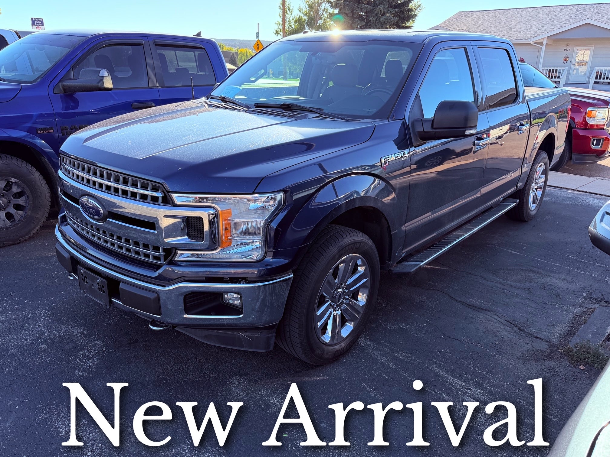 Blue 2018 Ford F-150 Pickup Truck Four-Wheel Drive 10-Speed Automatic