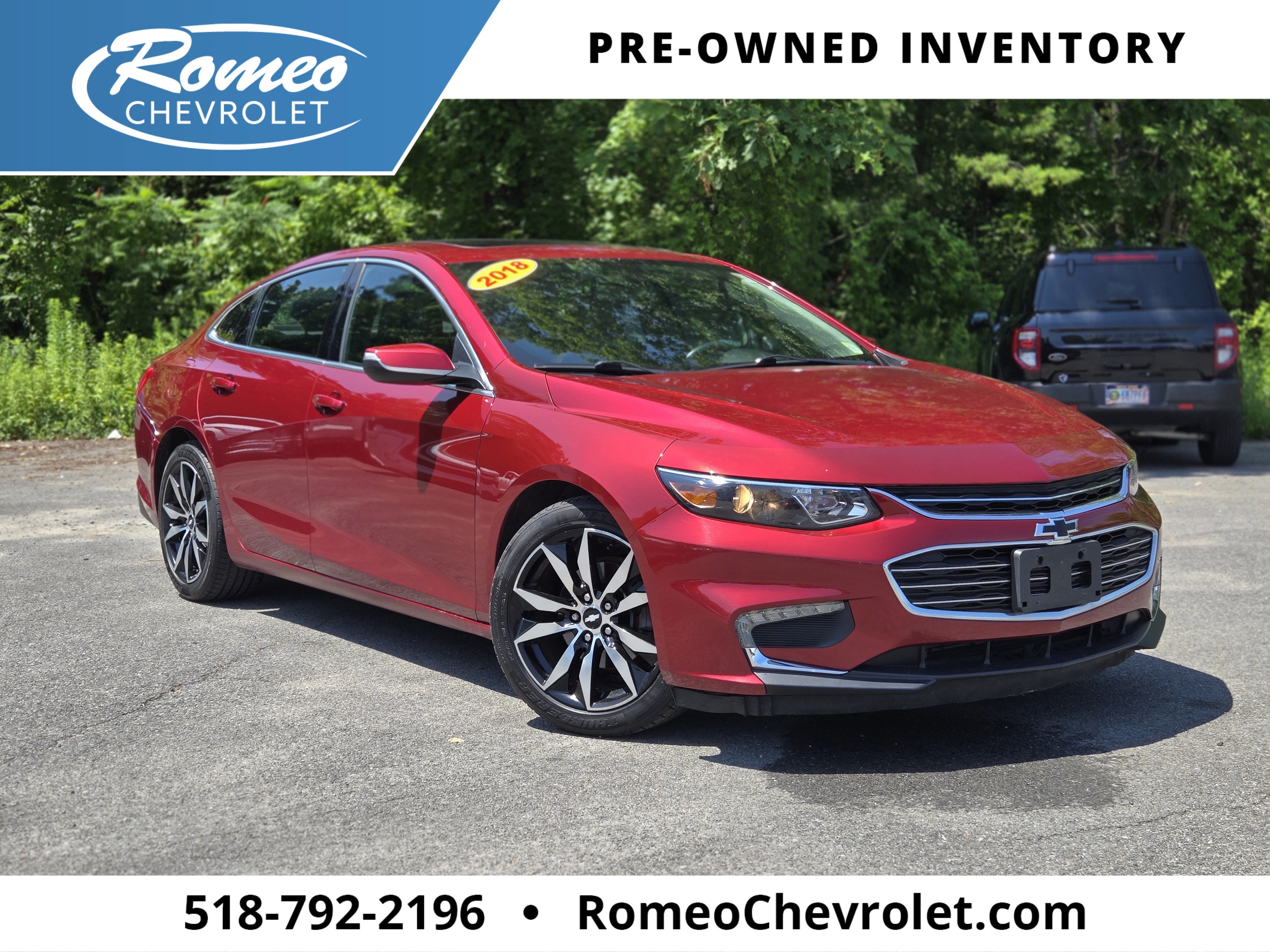 Cajun Red Tintcoat 2018 Chevrolet Malibu Sedan Front-Wheel Drive Automatic