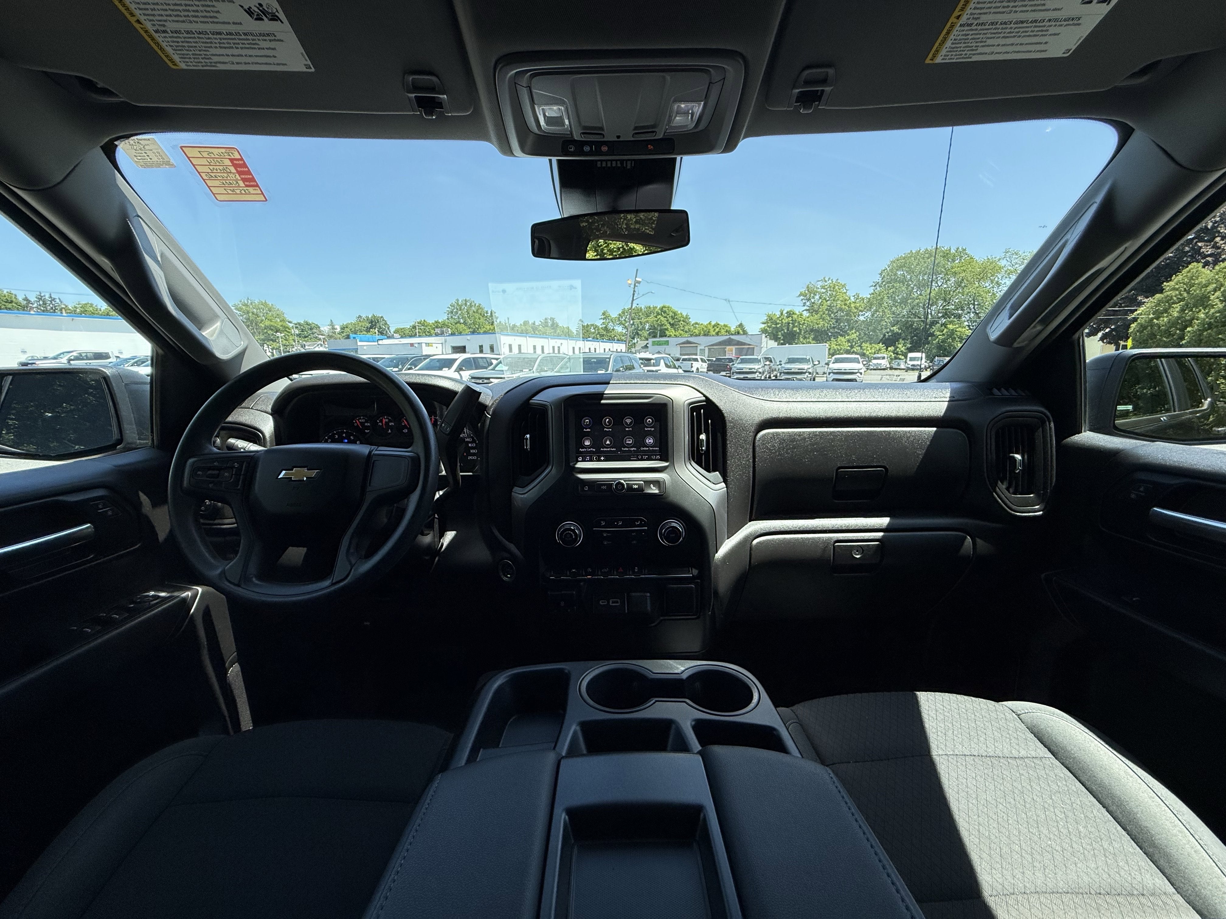 Black 2024 Chevrolet Silverado 1500 Custom Crew Cab 4WD Pickup Truck Four-Wheel Drive Automatic
