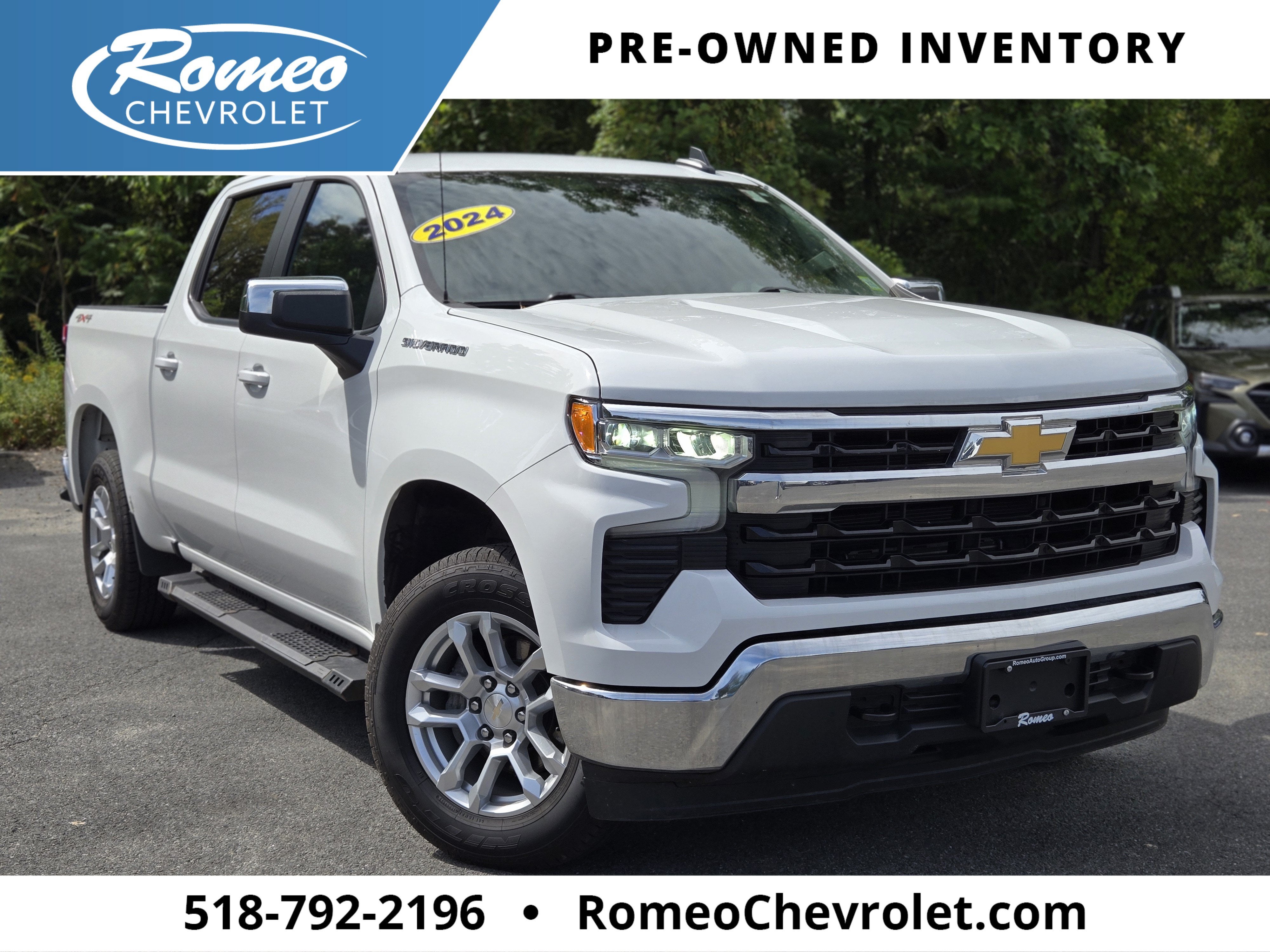 Summit White 2024 Chevrolet Silverado 1500 Pickup Truck Four-Wheel Drive Automatic