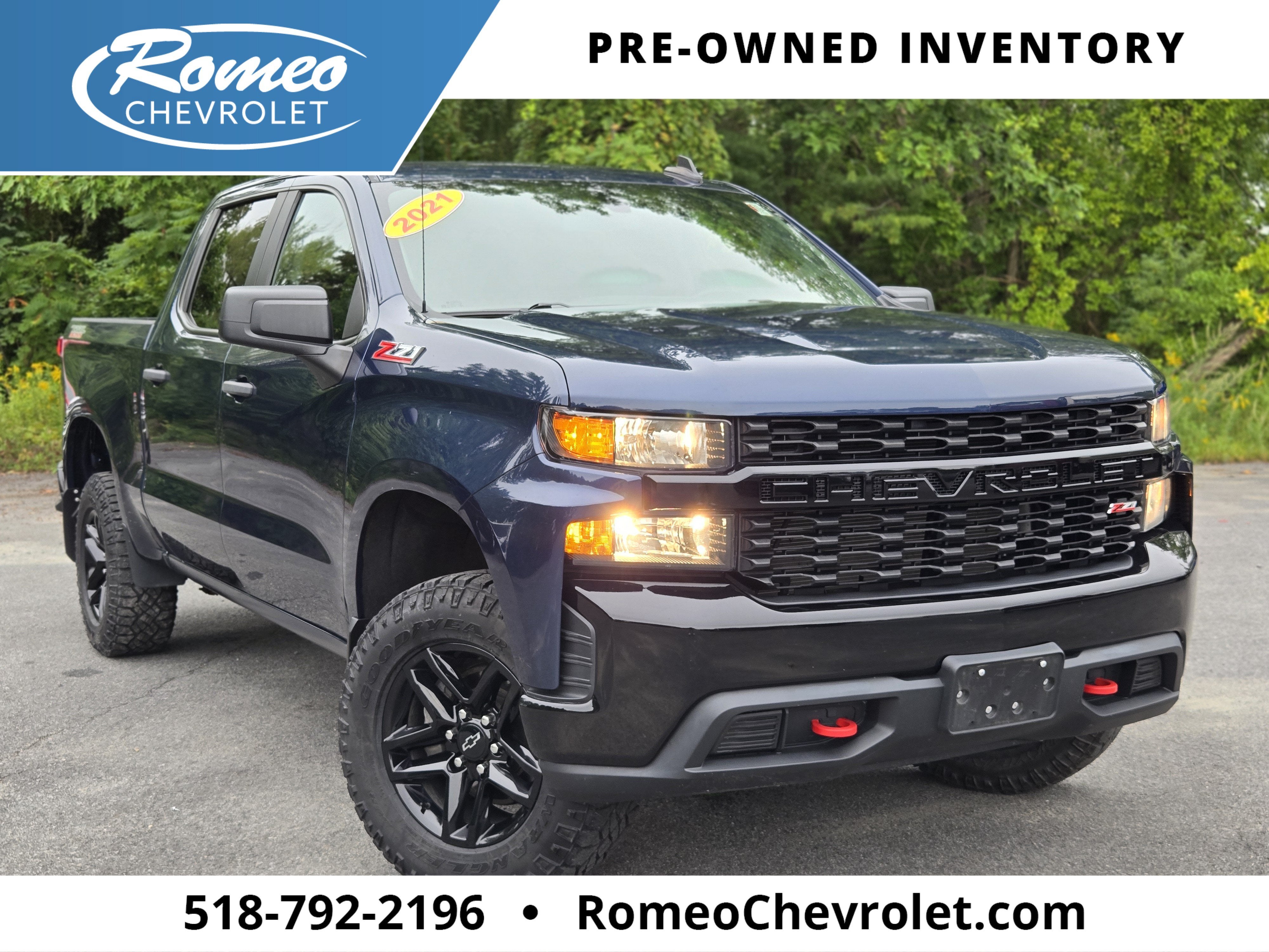Northsky Blue Metallic 2021 Chevrolet Silverado 1500 Pickup Truck Four-Wheel Drive Automatic