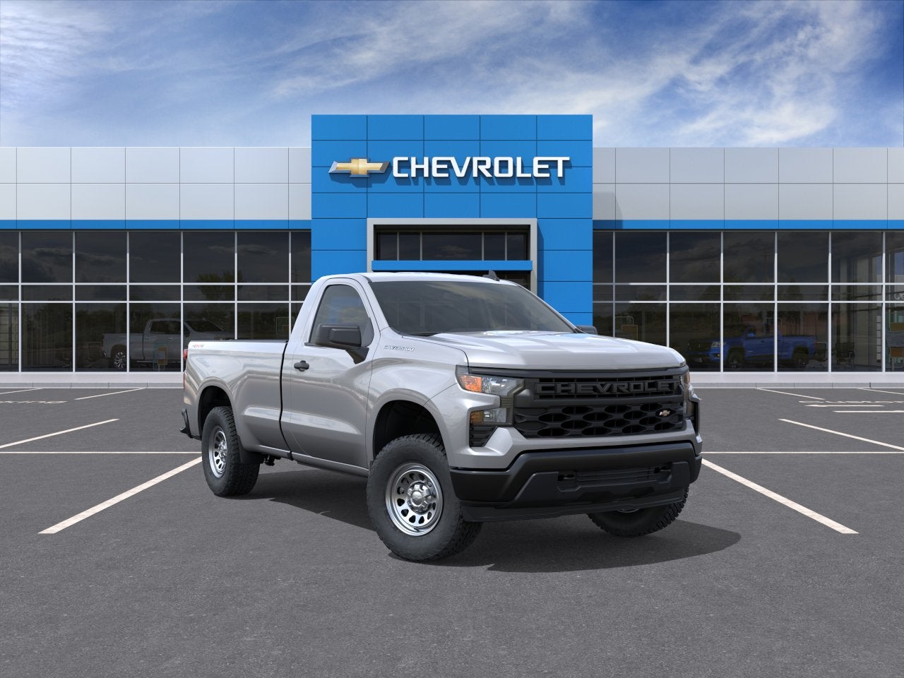 Sterling Gray Metallic 2026 Chevrolet Silverado 1500 Work Truck Regular Cab LB 4WD Pickup Truck Four-Wheel Drive Automatic