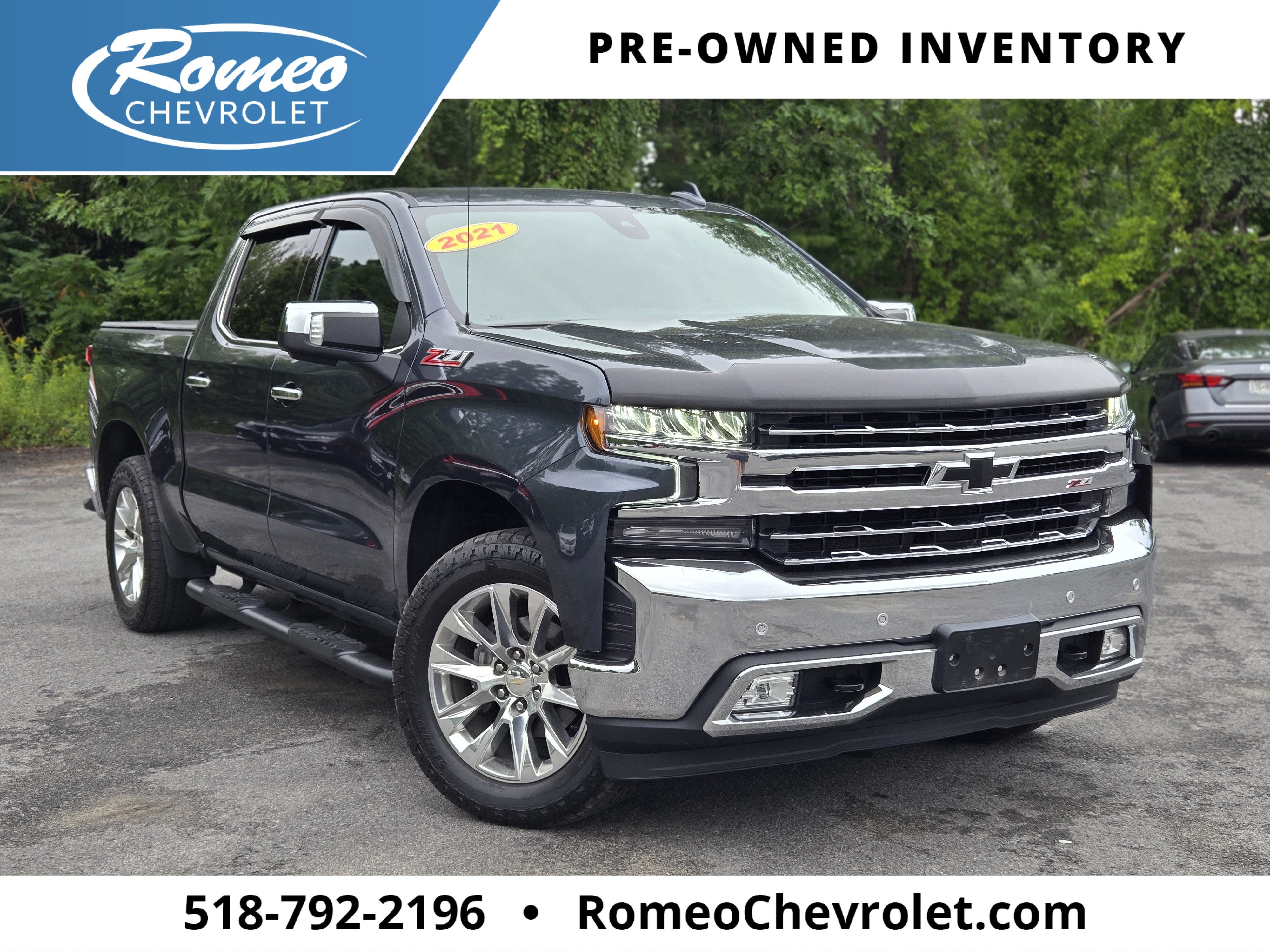 Shadow Gray Metallic 2021 Chevrolet Silverado 1500 Pickup Truck Four-Wheel Drive Automatic