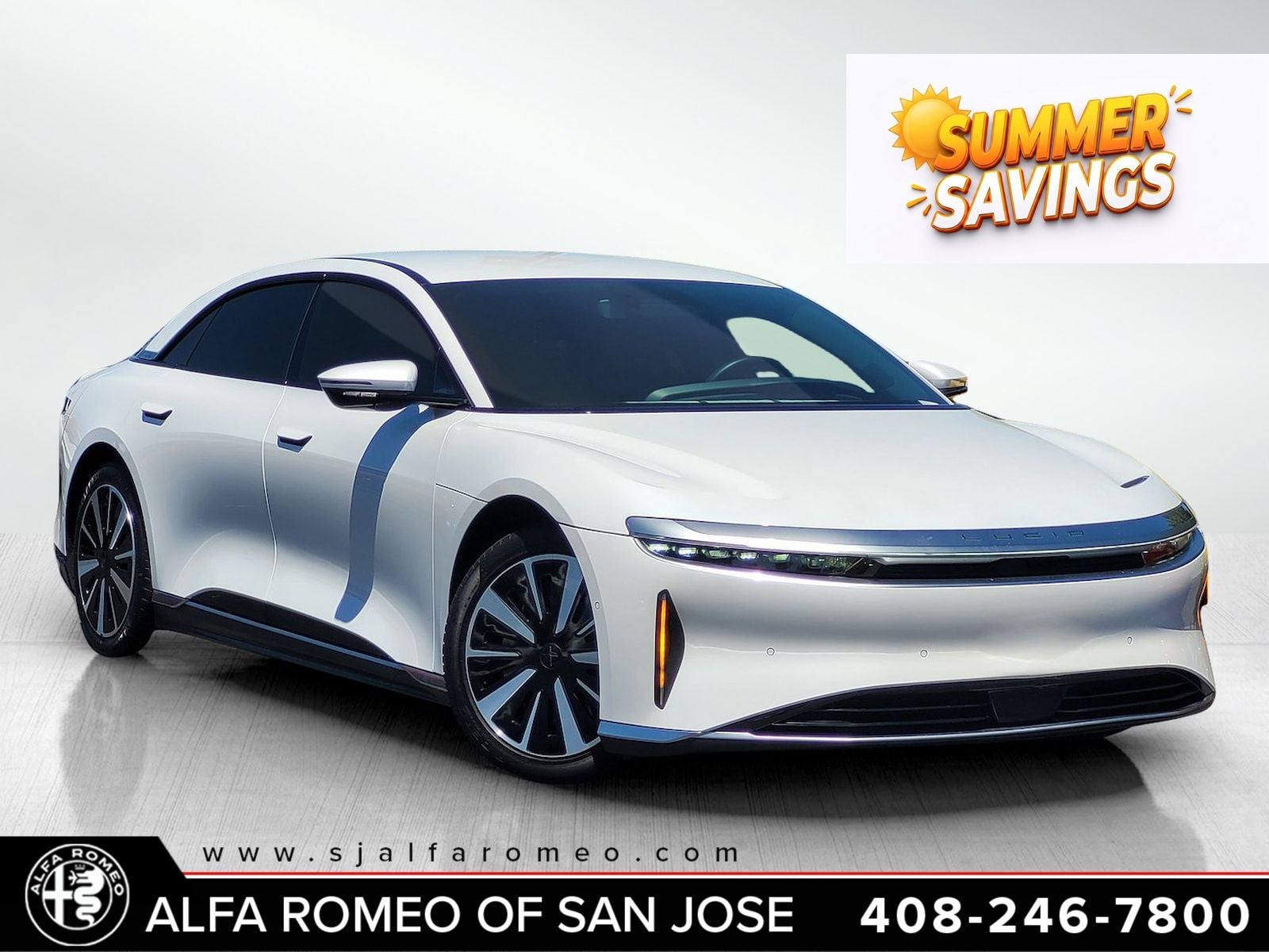 White 2024 Lucid Air Sedan Rear-Wheel Drive 1-Speed Automatic