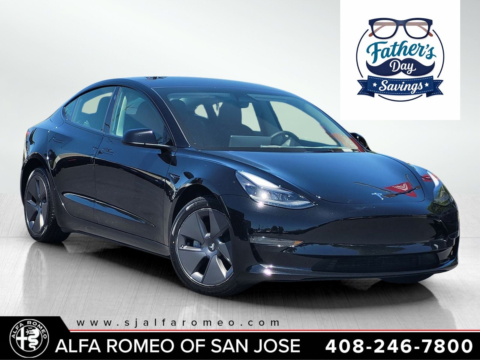 Solid Black 2023 Tesla Model 3 RWD Sedan Rear-Wheel Drive 1-Speed Automatic