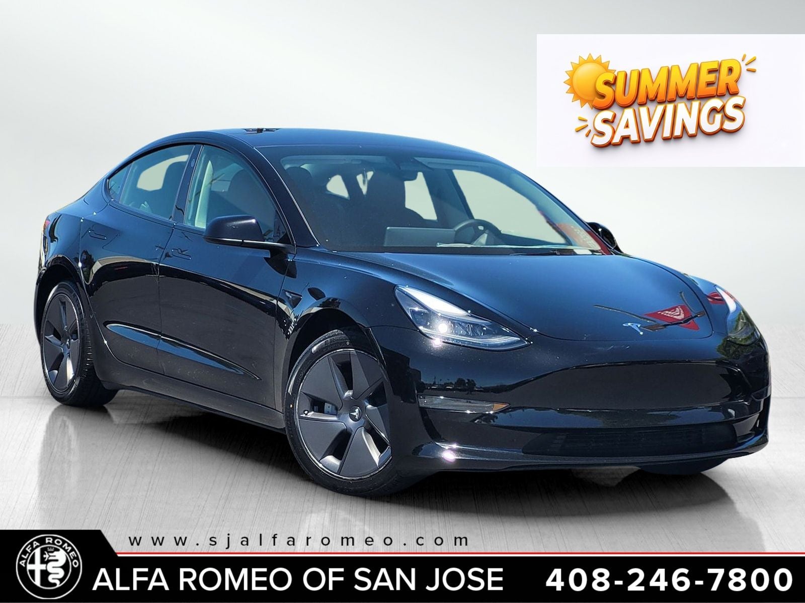 Solid Black 2023 Tesla Model 3 Sedan Rear-Wheel Drive 1-Speed Automatic