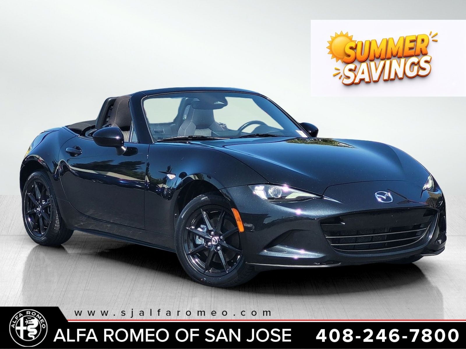 Jet Black Mica 2024 Mazda MX-5 Miata Convertible Rear-Wheel Drive 6-Speed Manual