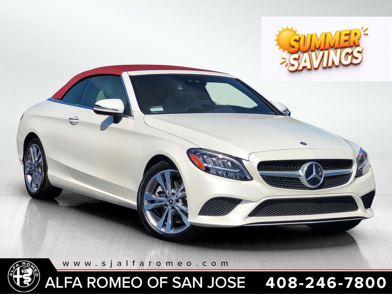 White 2022 Mercedes-Benz C-Class Convertible Rear-Wheel Drive 9-Speed Automatic