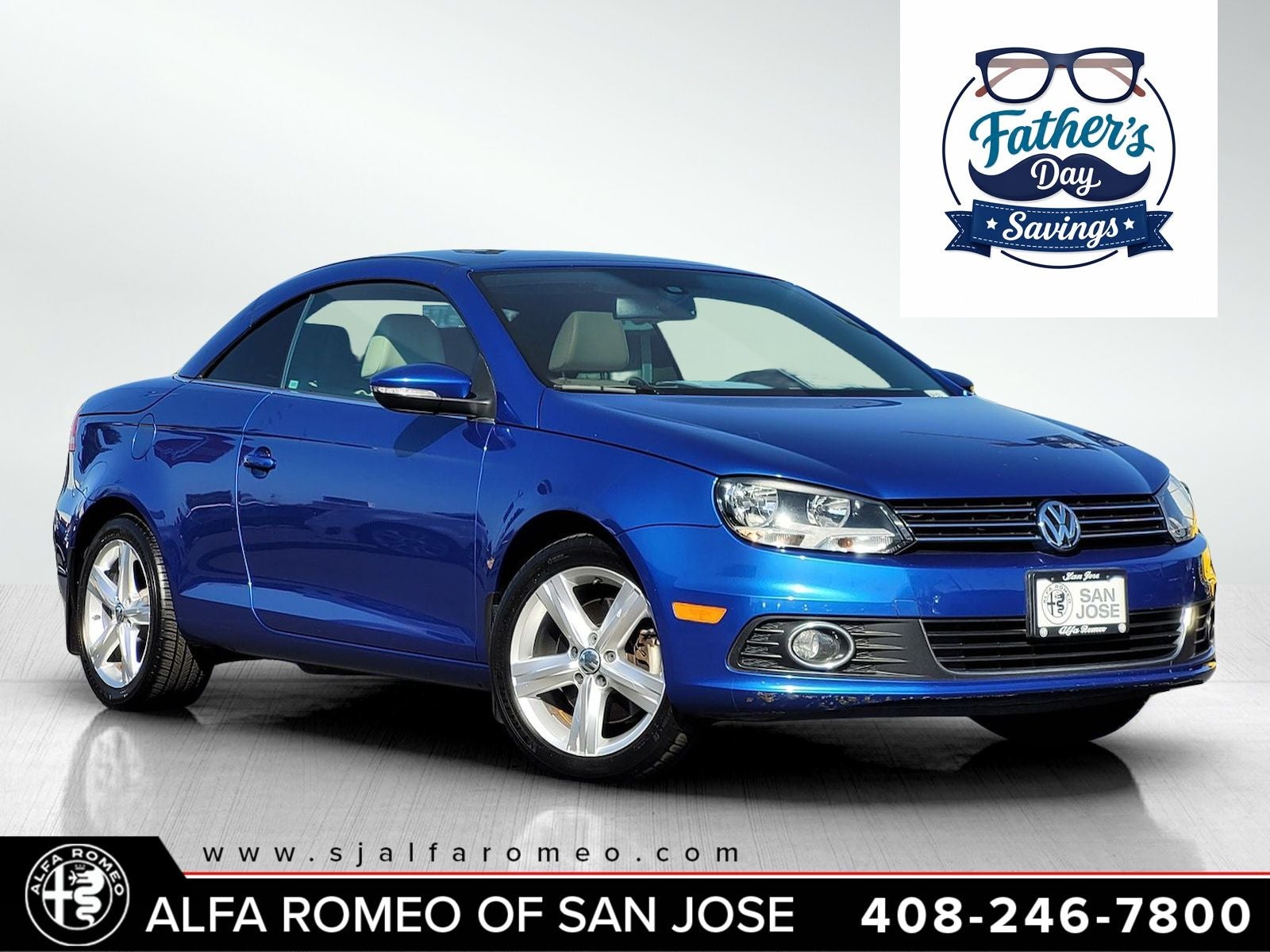 Rising Blue Metallic 2012 Volkswagen Eos Executive SULEV Convertible Front-Wheel Drive 6-Speed Dual Clutch