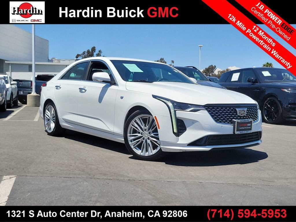 Summit White 2023 Cadillac CT4 Sedan Rear-Wheel Drive Automatic