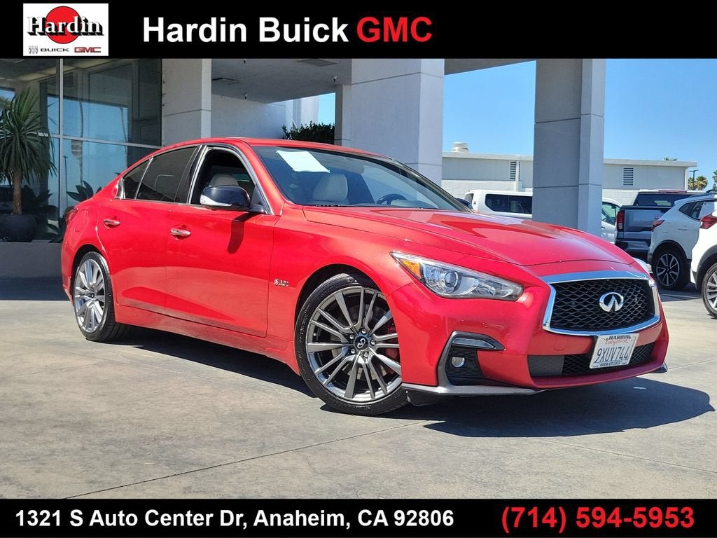 Red 2020 INFINITI Q50 Sedan Rear-Wheel Drive 7-Speed Automatic Overdrive