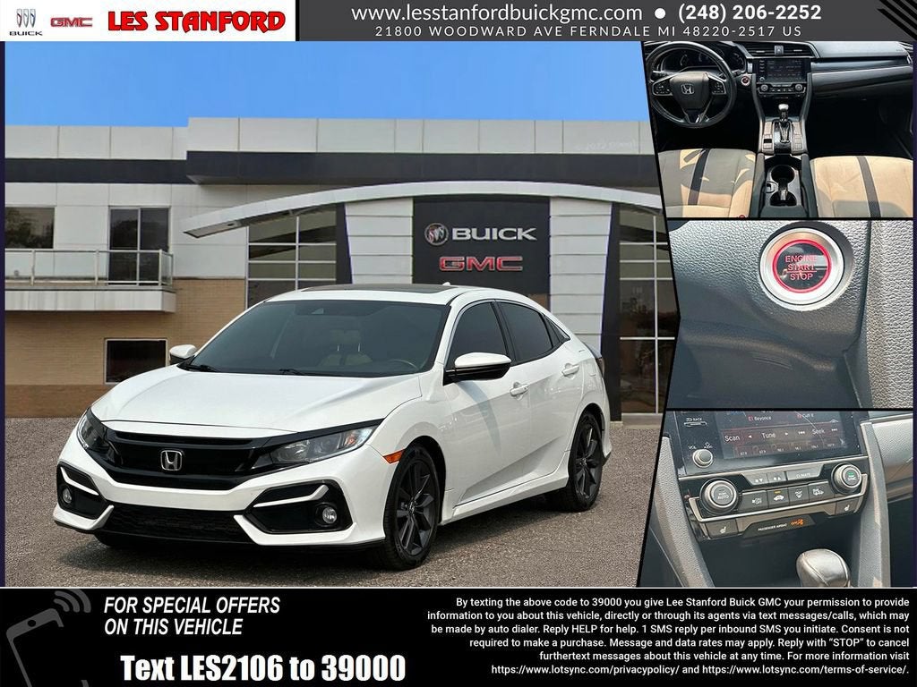 White 2020 Honda Civic Hatchback Hatchback Front-Wheel Drive 
