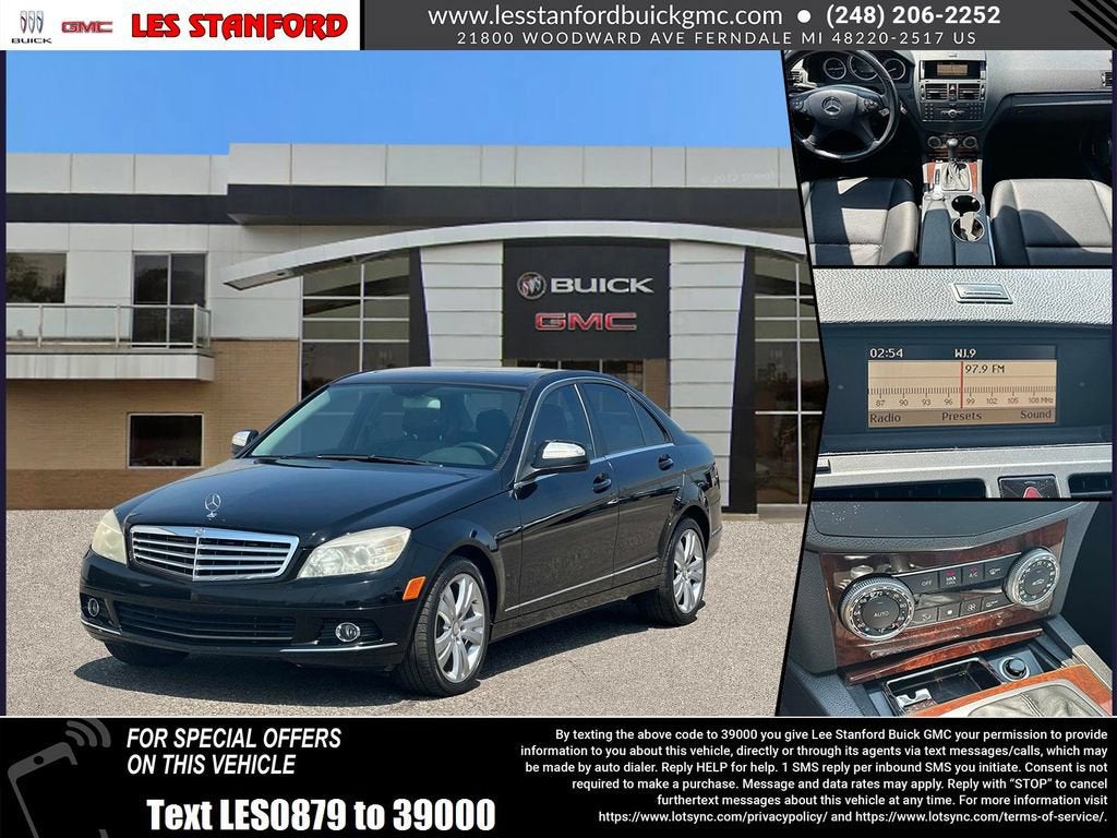 Black 2008 Mercedes-Benz C-Class Sedan Rear-Wheel Drive 