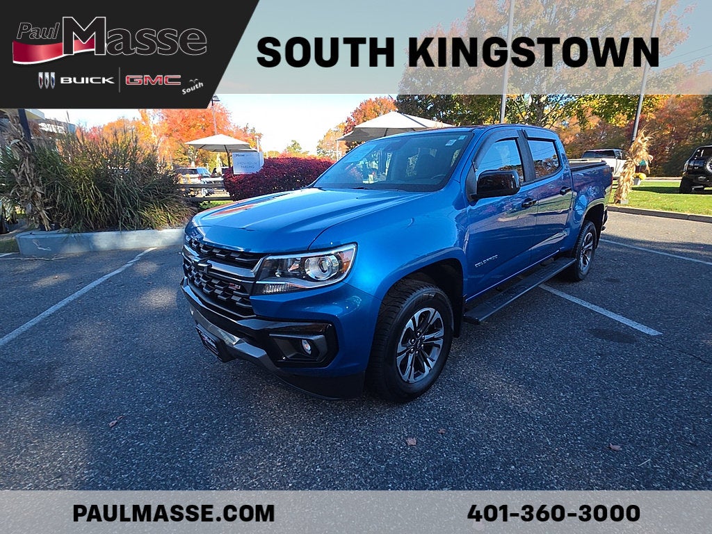 Bright Blue Metallic 2021 Chevrolet Colorado Pickup Truck Four-Wheel Drive Automatic