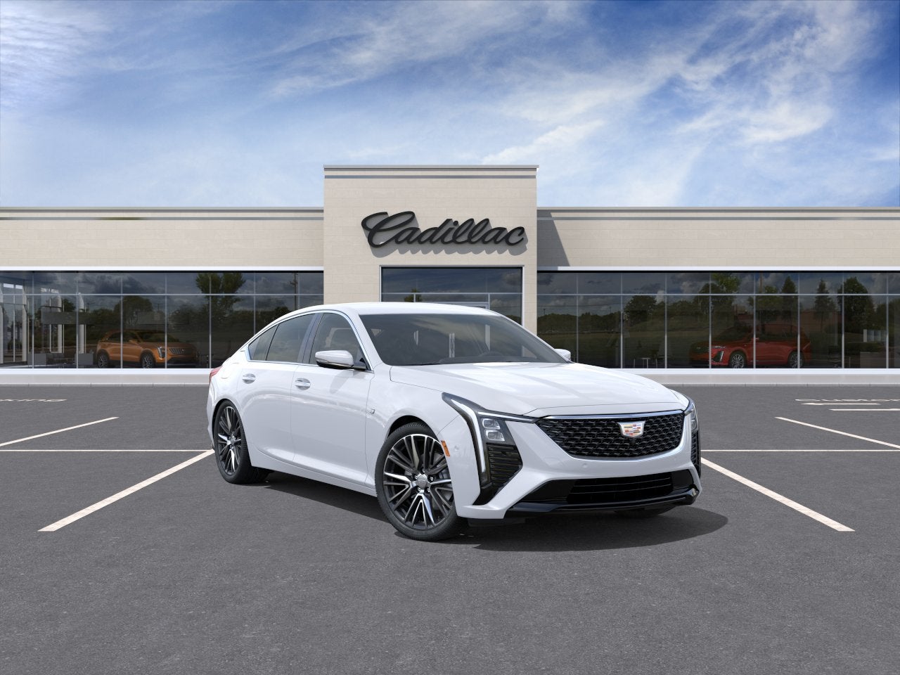 Vibrant White Tricoat 2026 Cadillac CT5 Sedan Rear-Wheel Drive Automatic