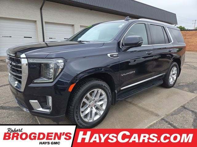 Midnight Blue Metallic 2022 GMC Yukon SLT 4WD SUV / Crossover Four-Wheel Drive Automatic