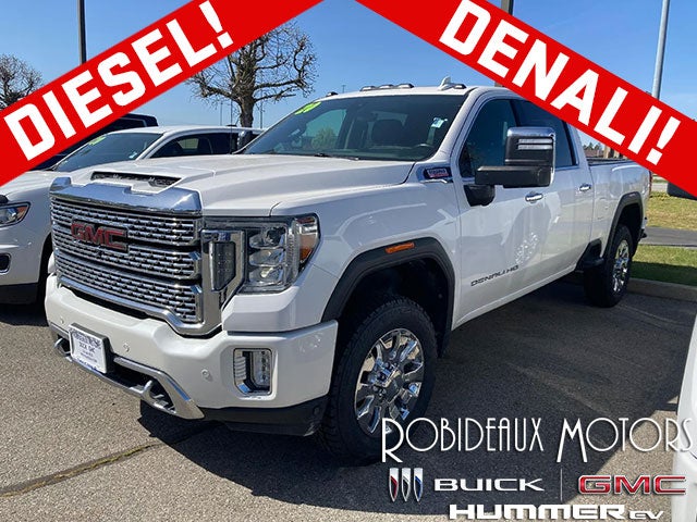 White Frost Tricoat 2020 GMC Sierra 2500HD Denali Crew Cab 4WD Pickup Truck Four-Wheel Drive Automatic