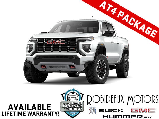 Summit White 2026 GMC Canyon AT4 Crew Cab 4WD Pickup Truck Four-Wheel Drive Automatic