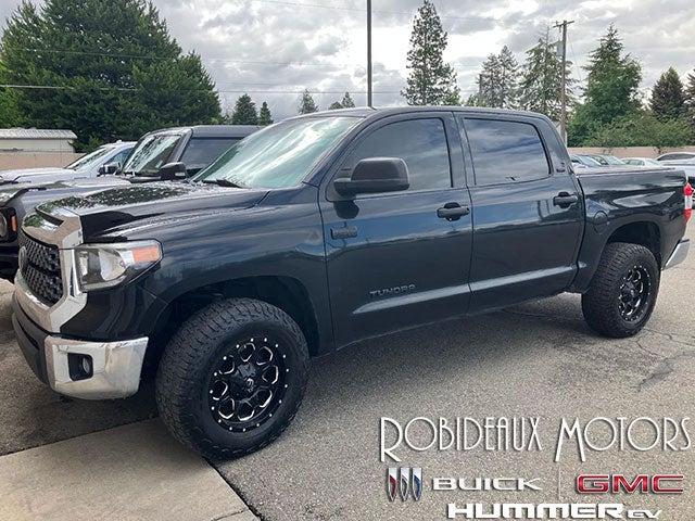 Black 2021 Toyota Tundra SR5 CrewMax 4WD Pickup Truck Four-Wheel Drive Automatic