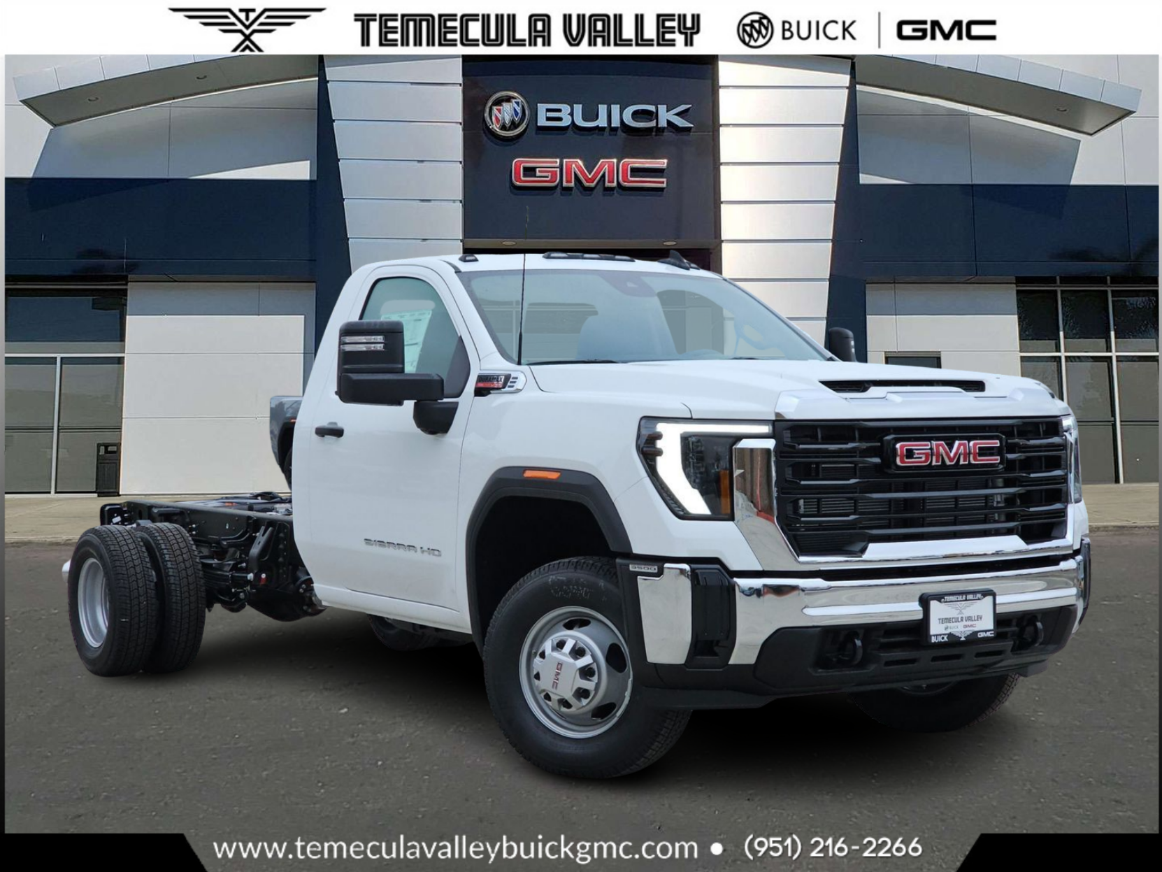 Summit White 2025 GMC Sierra 3500HD Chassis Pickup Truck Four-Wheel Drive Automatic