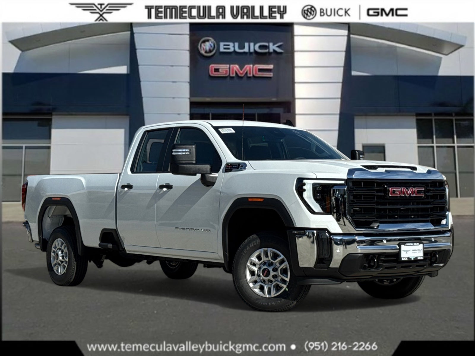 Summit White 2026 GMC Sierra 2500HD Pro Double Cab RWD Pickup Truck 4X2 Automatic