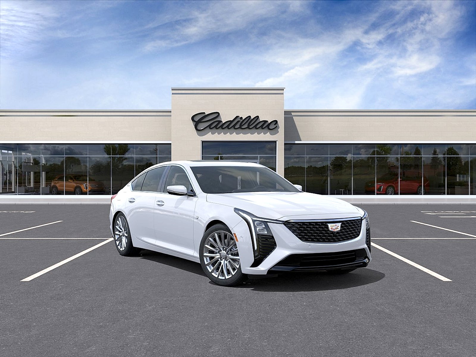 Vibrant White Tricoat 2026 Cadillac CT5 Sedan Rear-Wheel Drive Automatic