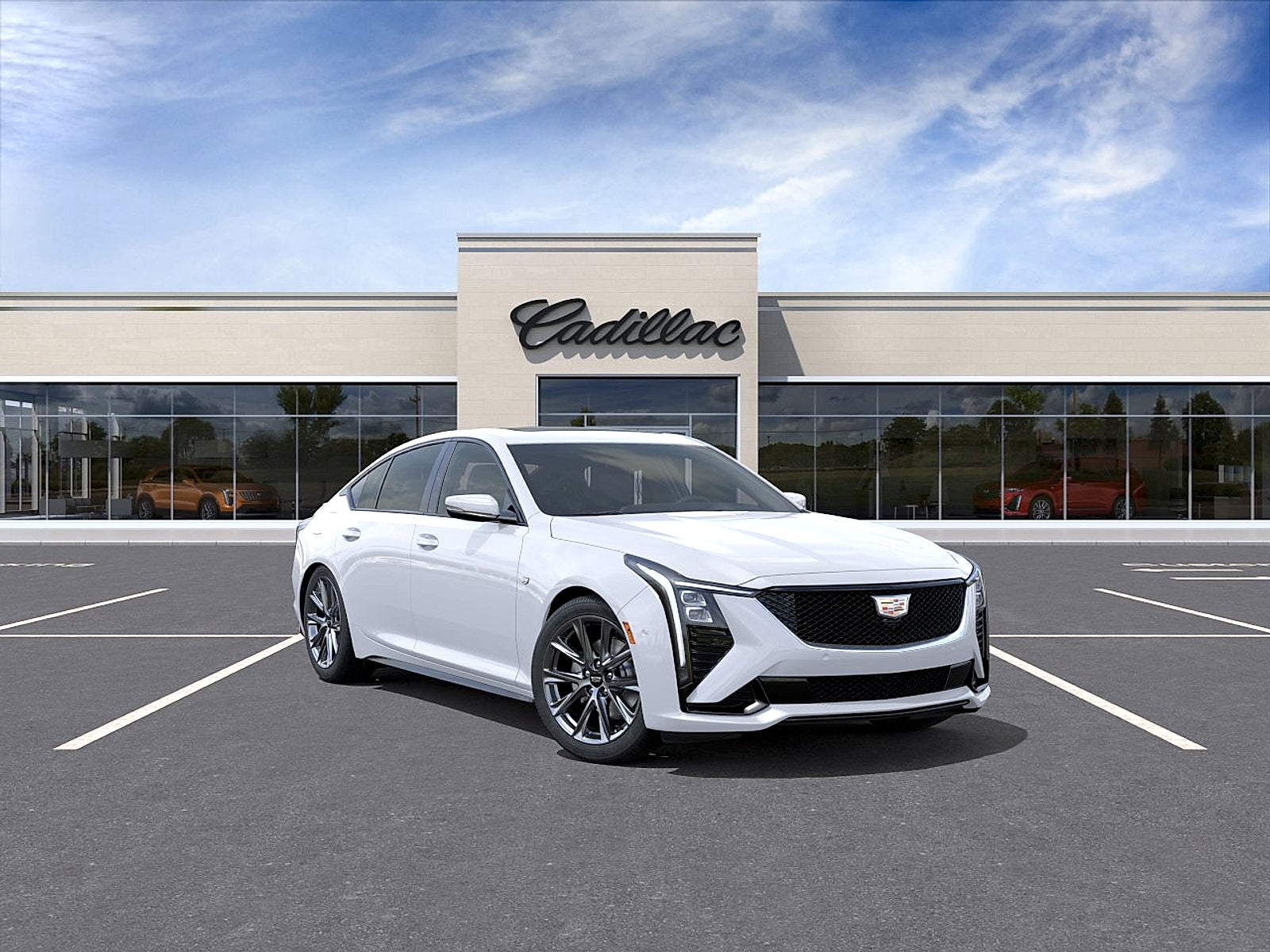 Vibrant White Tricoat 2026 Cadillac CT5 Sedan Rear-Wheel Drive Automatic