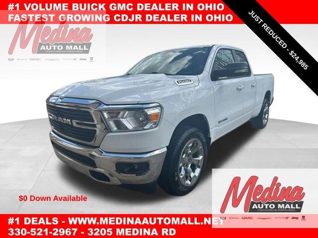 Bright White Clearcoat 2021 RAM 1500 Big Horn Quad Cab 4WD Pickup Truck Four-Wheel Drive 8-Speed Automatic