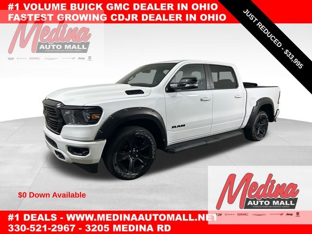 Bright White Clearcoat 2021 RAM 1500 Big Horn Crew Cab 4WD Pickup Truck Four-Wheel Drive Automatic